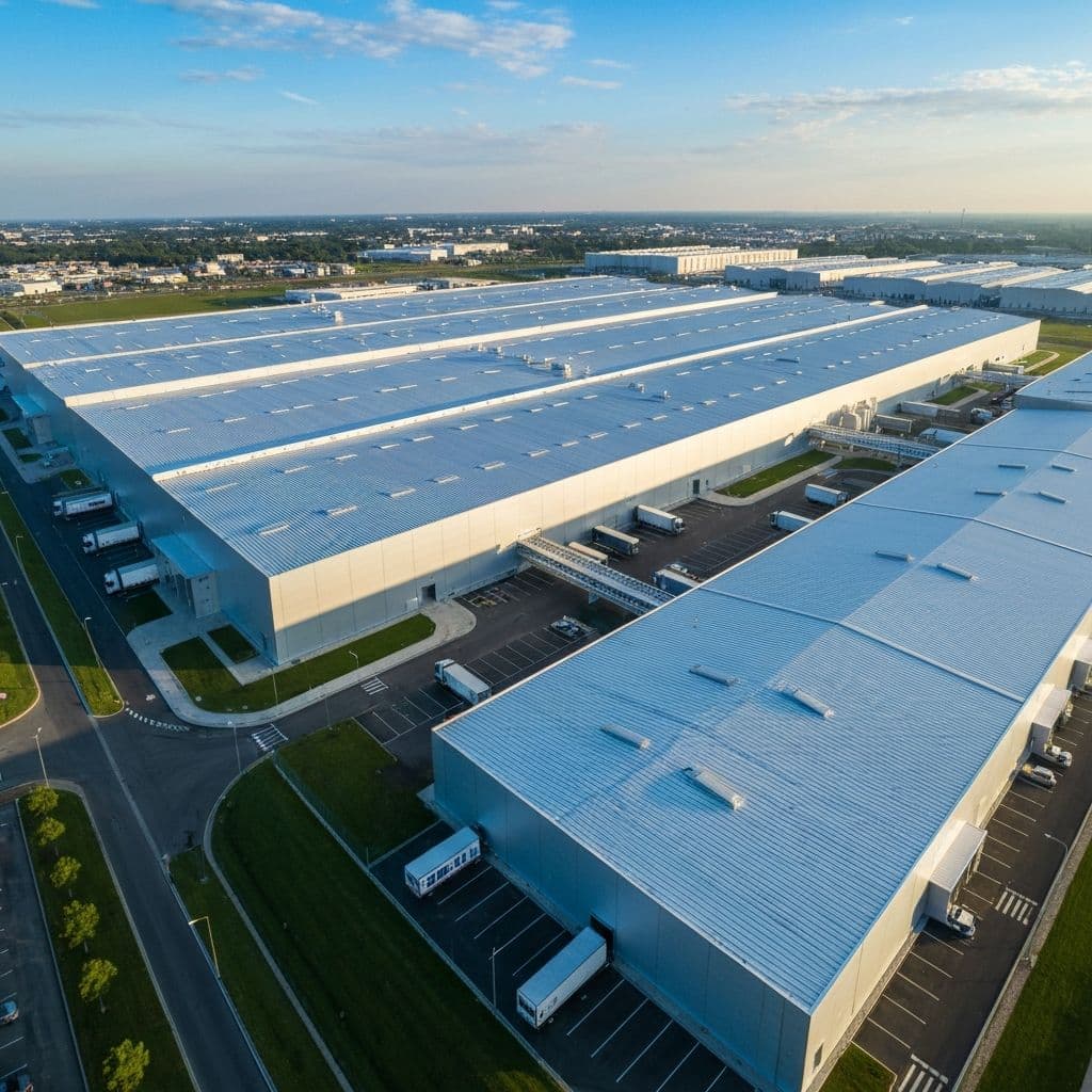 Industriehalle mit beschichtetem Dach